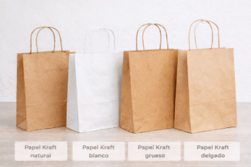 Tipos de papel kraft: natural, blanco, grueso y delgado